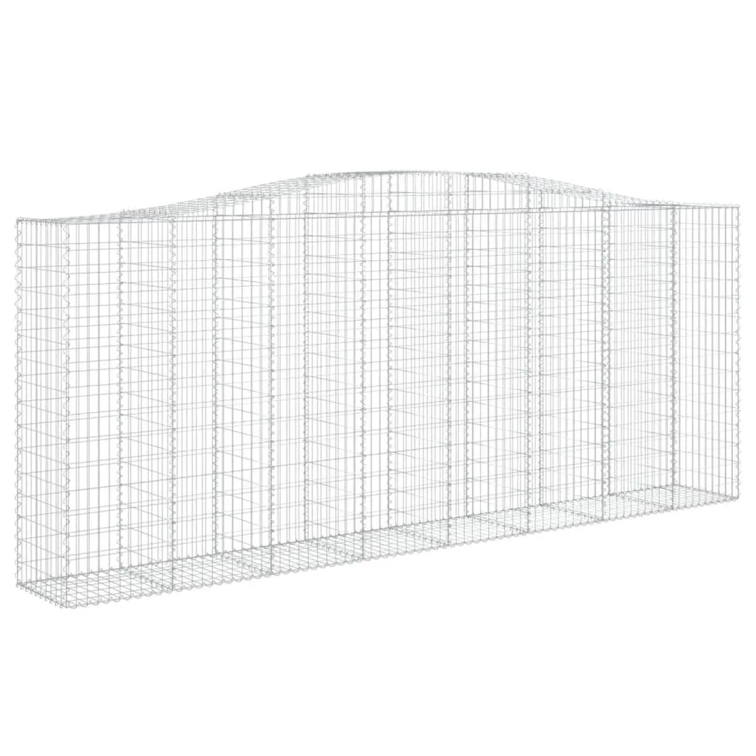 vidaXL Gabione mit Hochbogen 400x50x160/180 cm Verzinktes Eisen 153418
