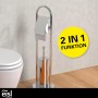 Eisl Stand WC-Set Chrom mit WC-Bürste und Toilettenpapierhalter.