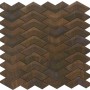 Mosaikmatte Wavy Metall Kupfer, gewelltes Design, 29,5x30cm, für Wandgestaltung.