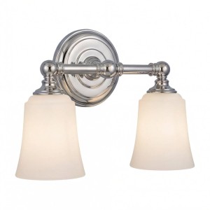 Licht-Erlebnisse Badleuchte Metall Glas IP44 33 CM Breit Chrom 2-Flammig G9 LED 3000 K