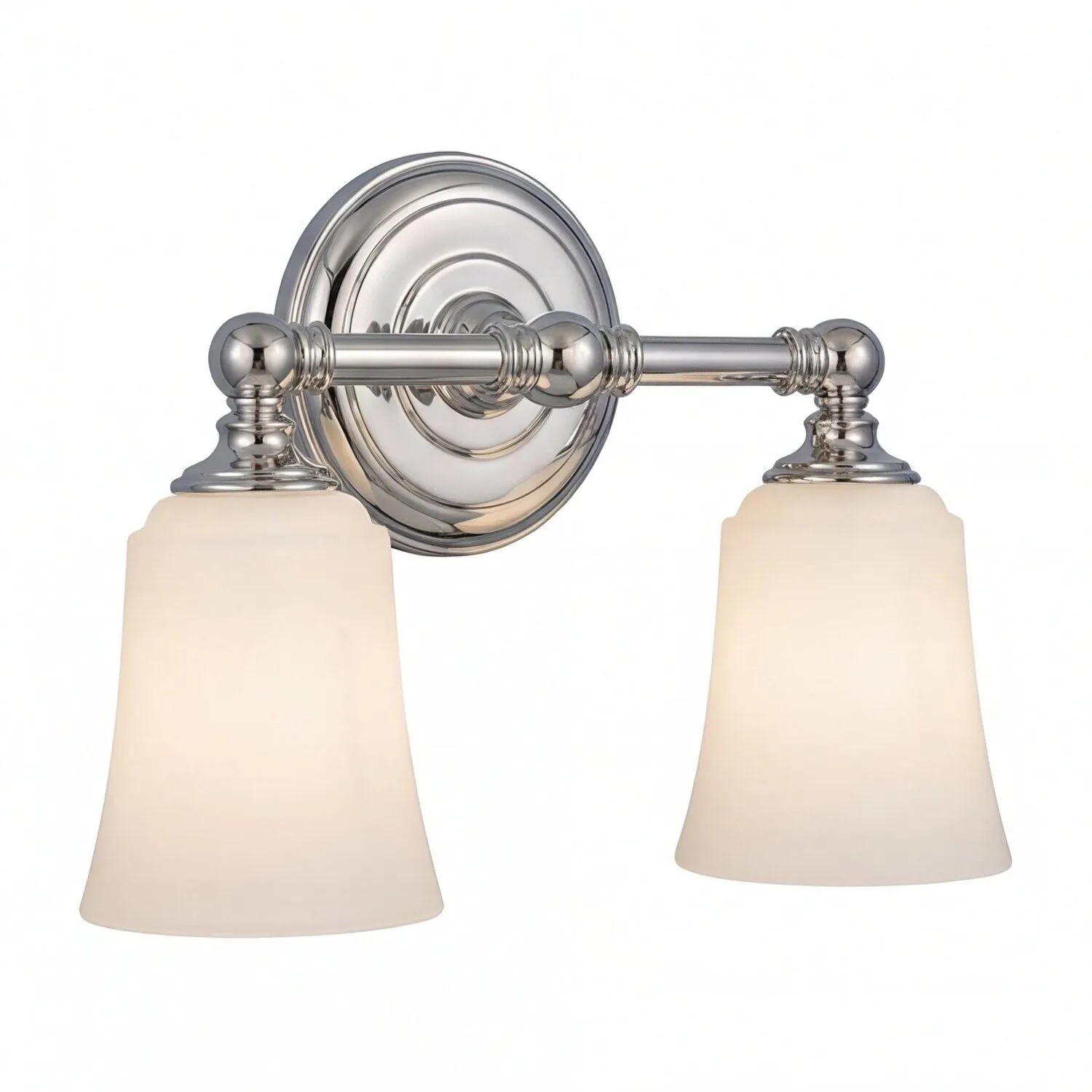 Licht-Erlebnisse Badleuchte Metall Glas IP44 33 CM Breit Chrom 2-Flammig G9 LED 3000 K