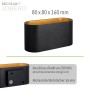 2er Set SSC-LUXon JOBERO Wandleuchten, schwarz-gold, G9 Fassung, Up & Down Licht, rechteckiges Design.