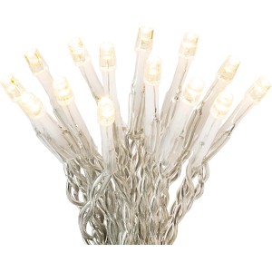 LED Lichterkette mit 400 warmweißen LEDs und transparentem Kabel für Innen- und Außenbereich.