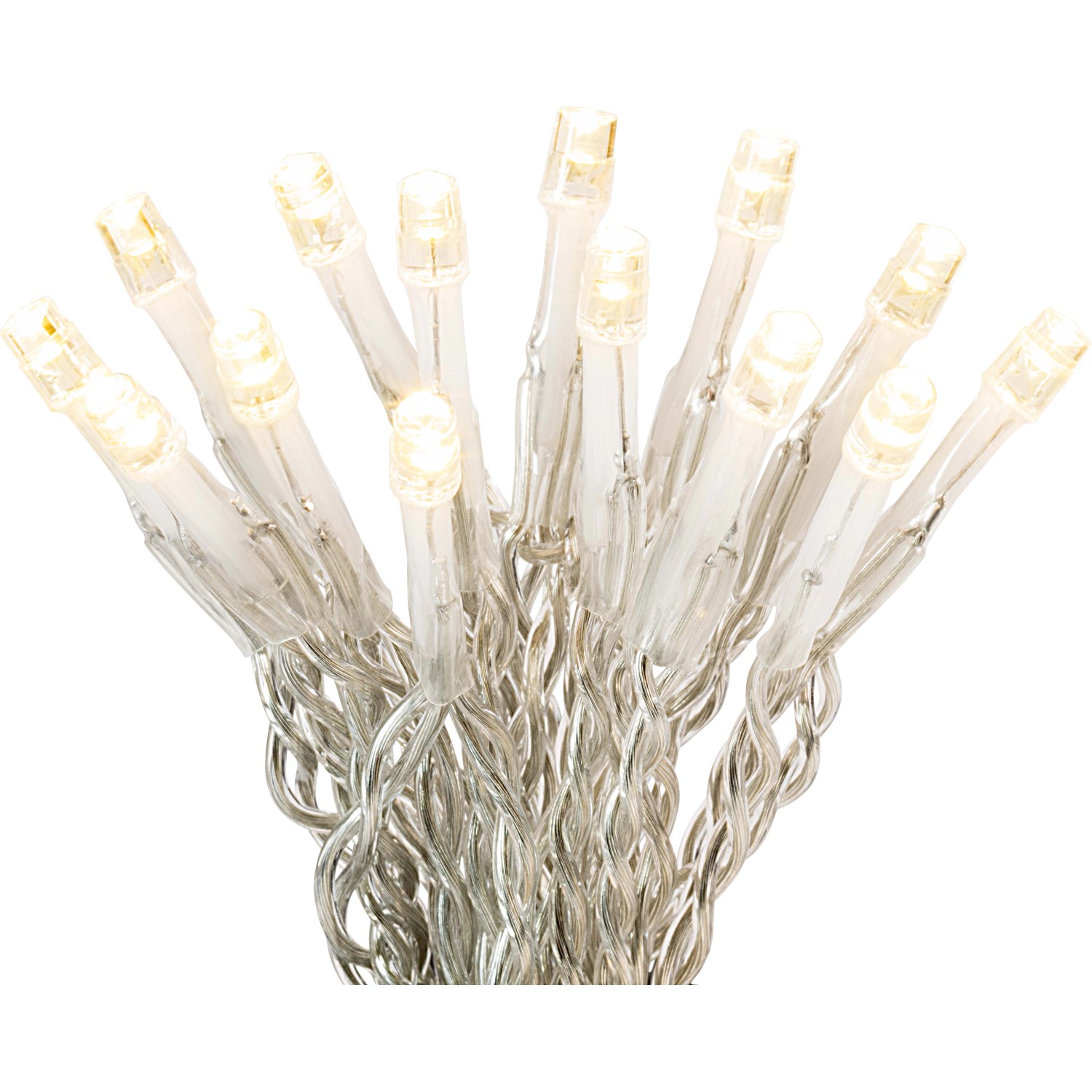 LED Lichterkette 400 warmweiße LEDs transparentes Kabel innen und außen