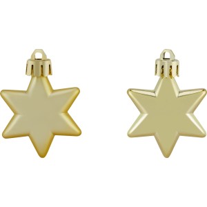Goldene Sterne, 12-teiliges Baumschmuck-Set (5 cm) für festliche Weihnachtsdekoration.