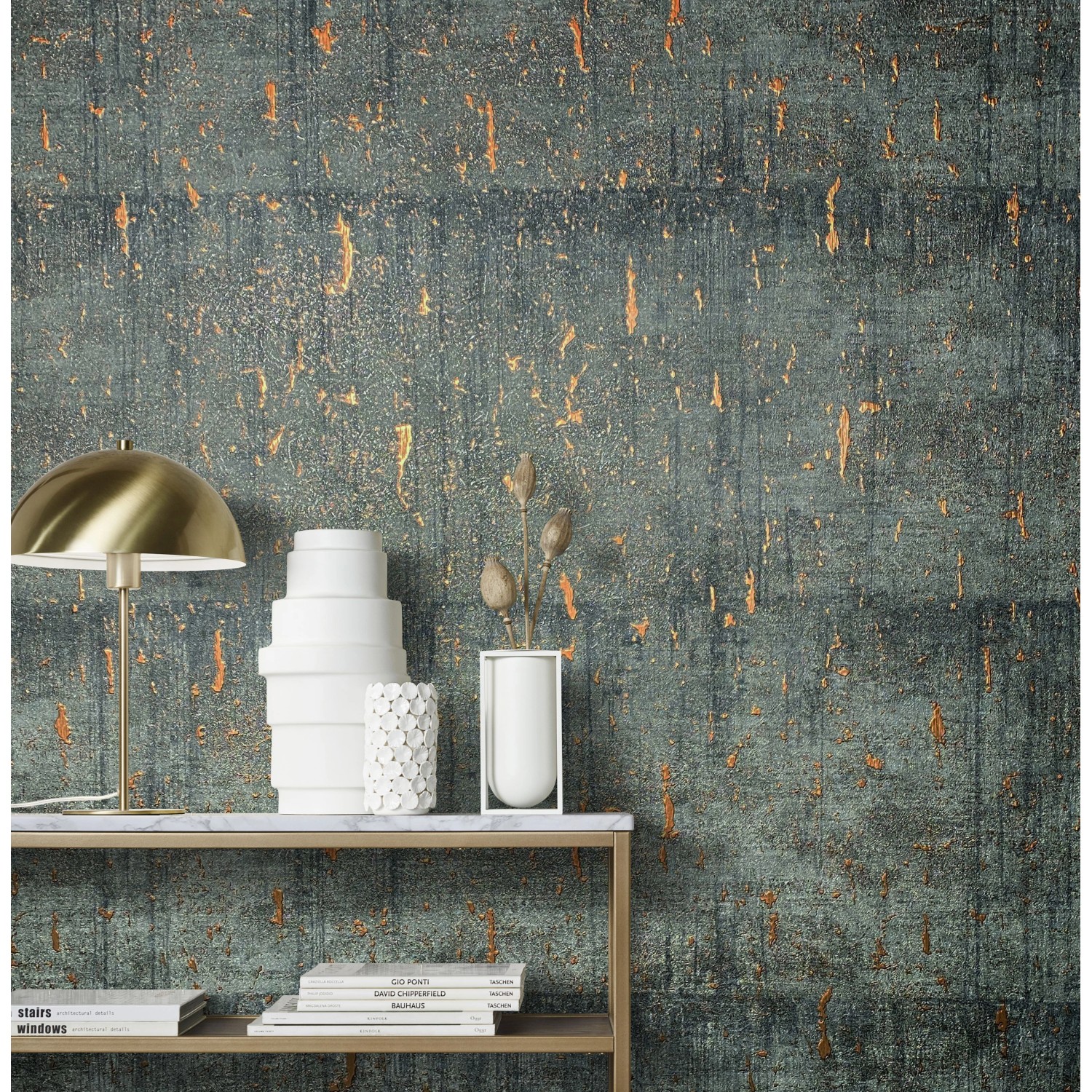 Marburg Vliestapete Natural Opulence in Betonoptik Anthrazit mit Strukturmuster.