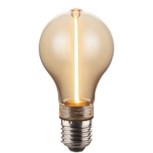 LUXULA LED Filament Leuchtmittel E27, dimmbar, warmweiß, Bernstein Glas.