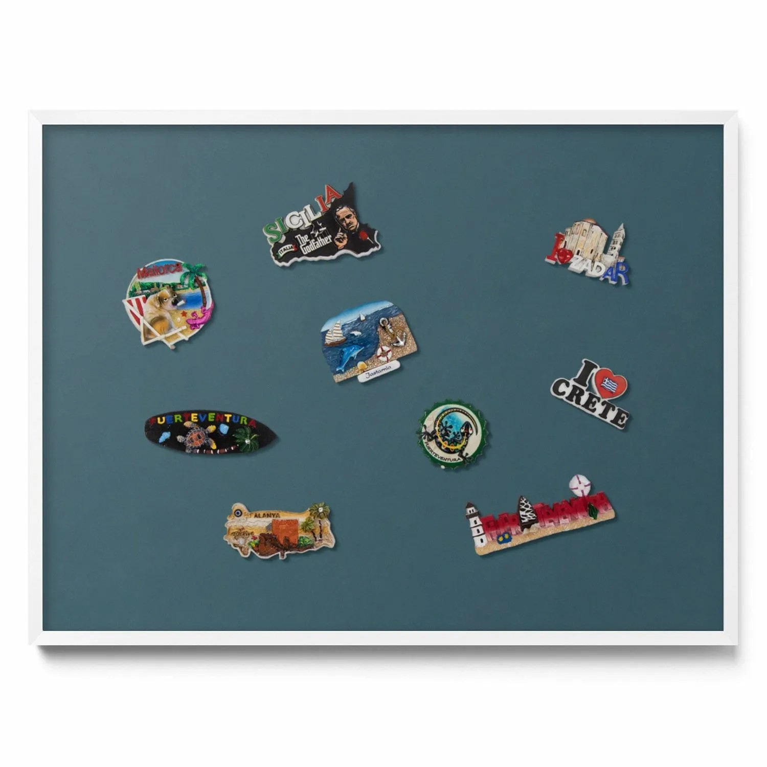 Tulup Magnettafel Metall Magnettafel Gerahmt Farbe Dunkeltürkis 80x60 cm Ma günstig online kaufen