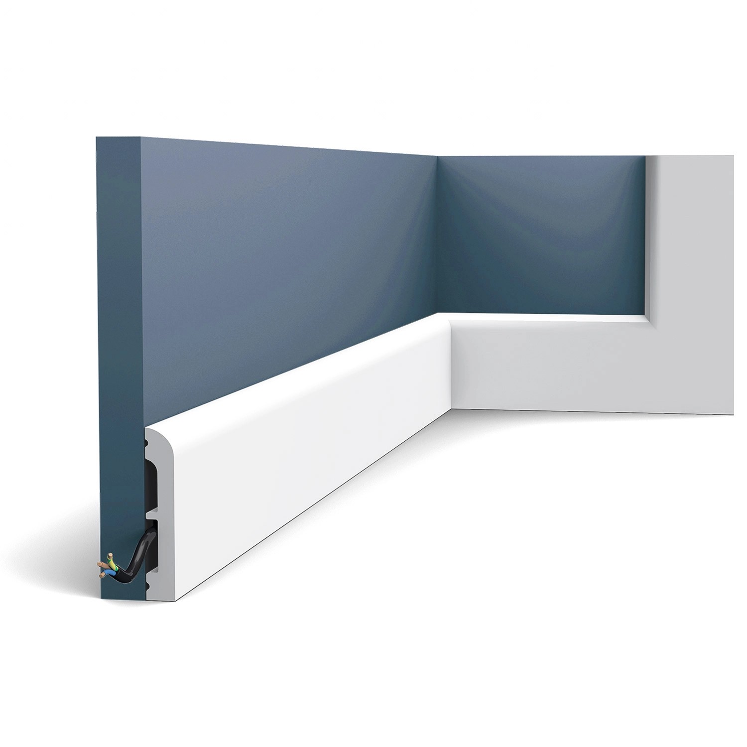 ORAC DECOR SX183 AXXENT CASCADE Sockelleiste Wandleiste Zierleiste 2 m 200 cm x 1,3 cm x 7,5 cm Weiß