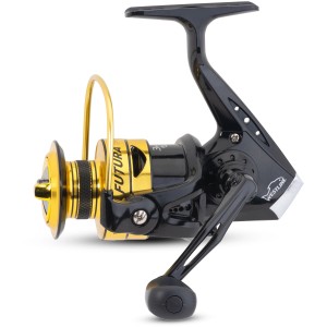 Westline Angelrolle Futura Pro 25: Schwarz-goldene Angelrolle für Angler.