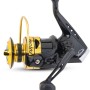 Westline Angelrolle Futura Pro 25: Schwarz-goldene Angelrolle für Angler.