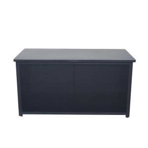 Dunkelgraue Siena Garden Kissenbox Sabano, 159x79x83 cm, zur Aufbewahrung von Gartenkissen.
