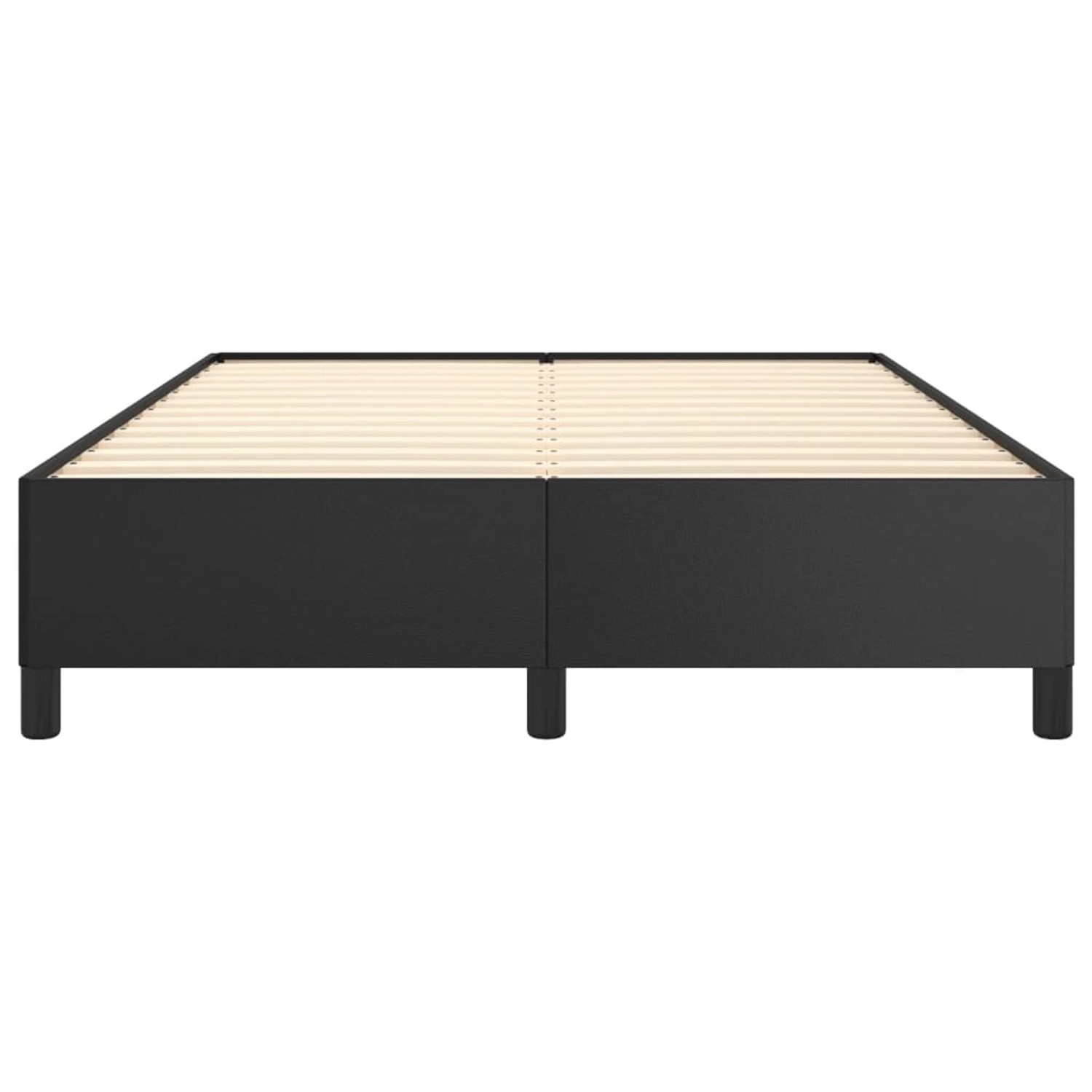 Schwarzes vidaXL Bettgestell (140x190 cm) aus Kunstleder für erholsamen Schlaf.