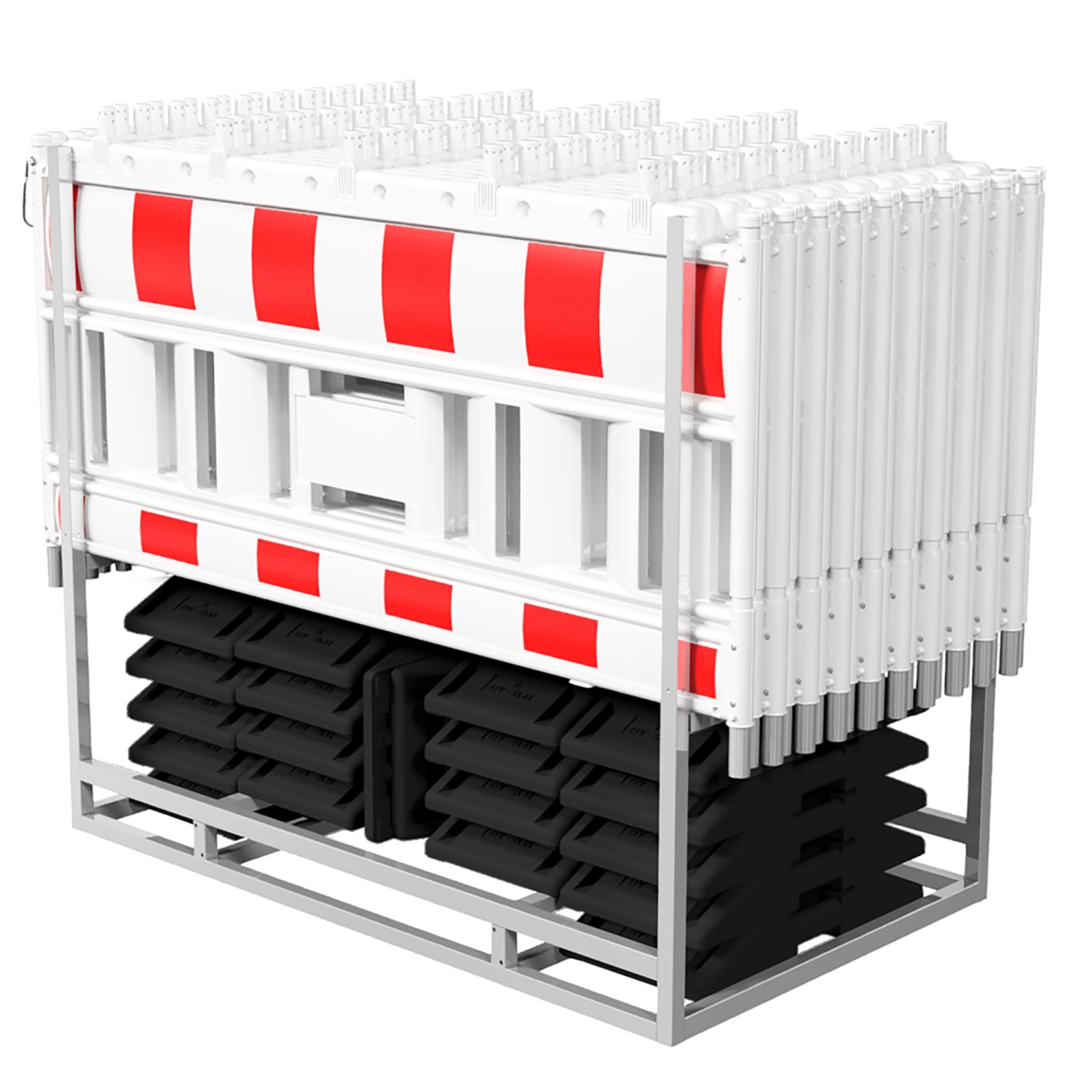 Schake Set-Absperrschranken Multipalette Adapter RA1/A Weiß-Rot 20 Stück