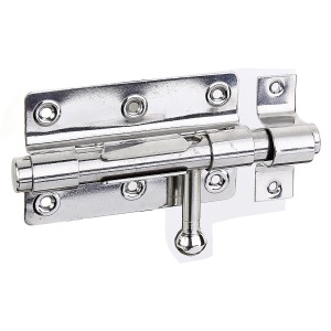 Bolzen-Schlossriegel aus Edelstahl, 100/153 mm, mit befestigter Schlaufe für Scharniere & Beschläge.