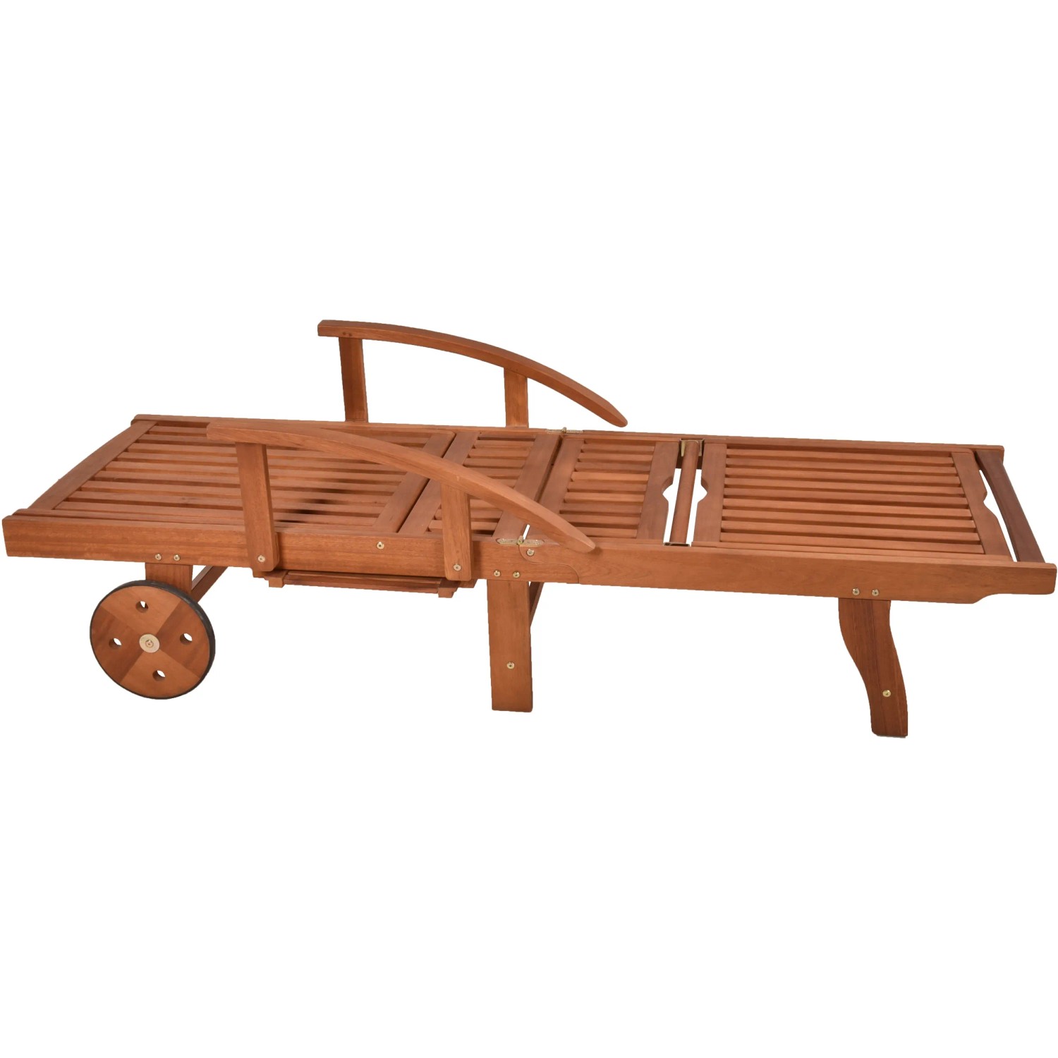 Klappbare Sonnenliege Beverly Hills aus FSC®-Holz mit Rollen für einfachen Transport.