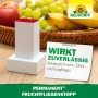 Neudorff Fruchtfliegenstopp Permanent mit Aufsteller (2 Stk.) vor Obst. Effektive Fliegenfalle.