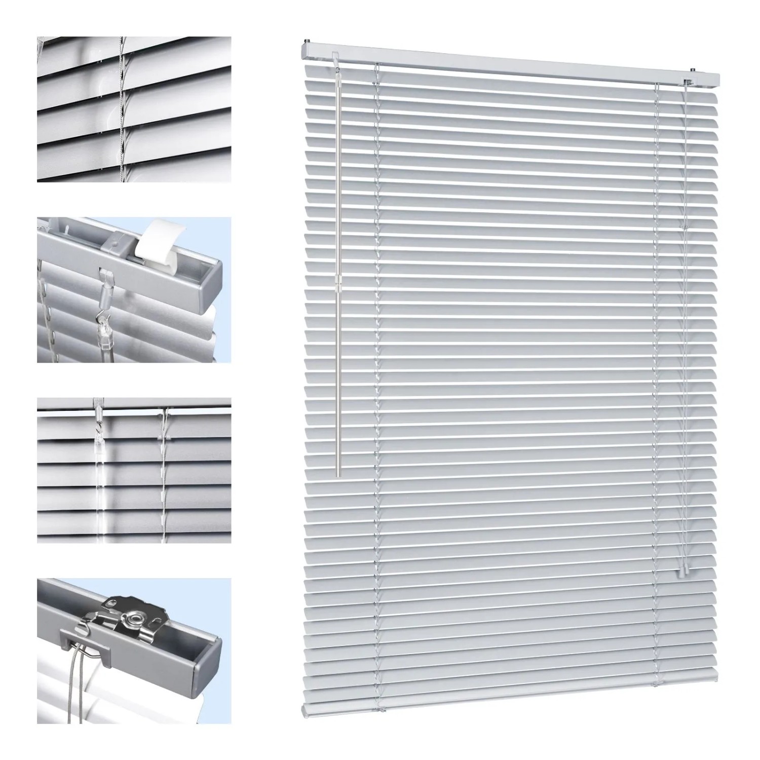 Sekey Aluminium Jalousie 105 cm x 160 cm Silber