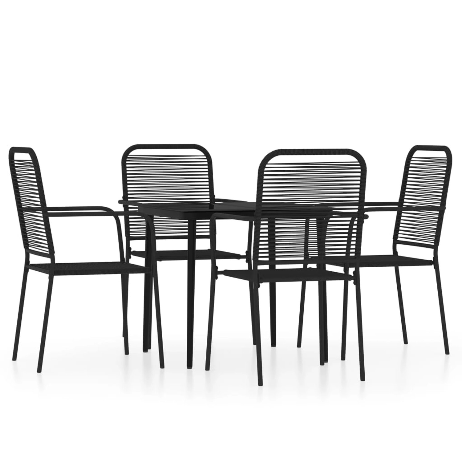 vidaXL 5-Tlg Garten-Essgruppe Schwarz 3099144