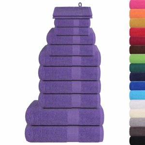 vidaXL 12-Tlg Handtuch-Set Lila 360 g/m² 100% Baumwolle 137104