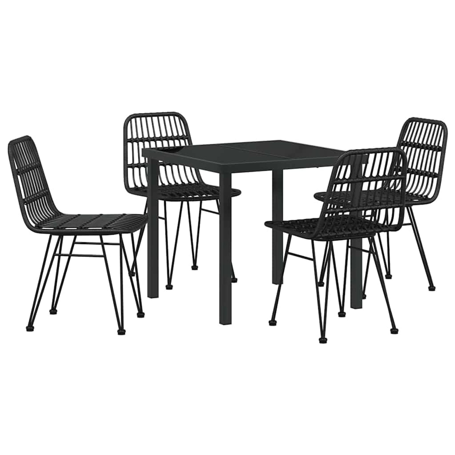 vidaXL Garten Essgruppe 5-Tlg Schwarz Poly Rattan 3379199 günstig online kaufen