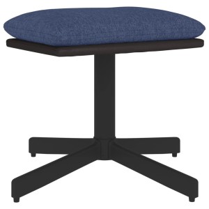 Blauer vidaXL Fußhocker mit schwarzem Kunstleder und Metallbeinen.