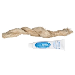 Dichtungsset mit Hanf und Fermit (90g) für Wasserleitungen.