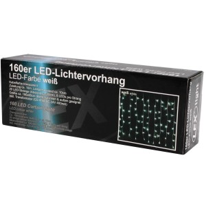 Lex 160er LED Lichtervorhang Lichterkette Außen Innen Weihnachtsbeleuchtung Weiß