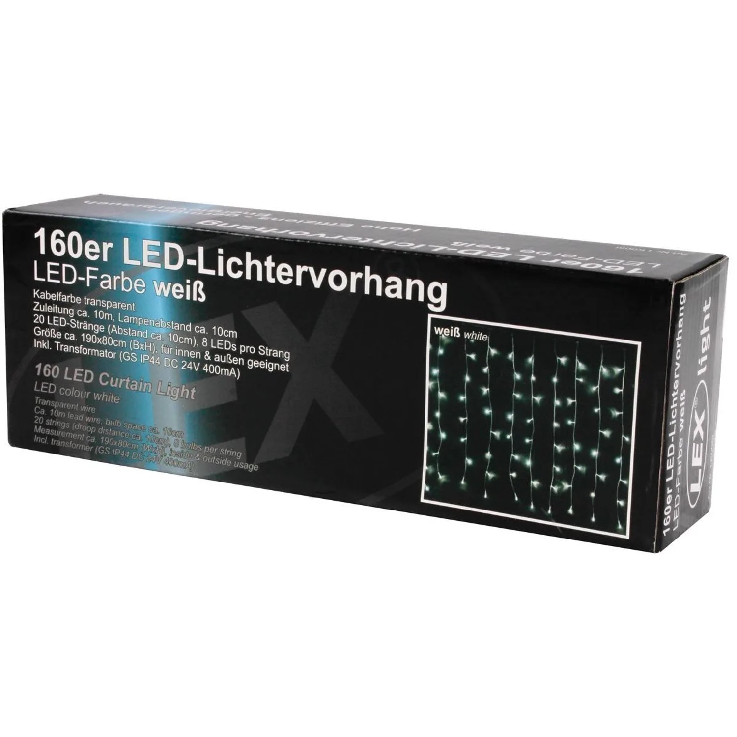 Lex 160er LED Lichtervorhang Lichterkette Außen Innen Weihnachtsbeleuchtung günstig online kaufen