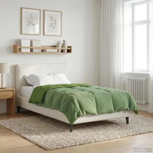 vidaXL Sommerdecke Gepolstert Grün 135 x 200 cm Mikrofaser 42025953