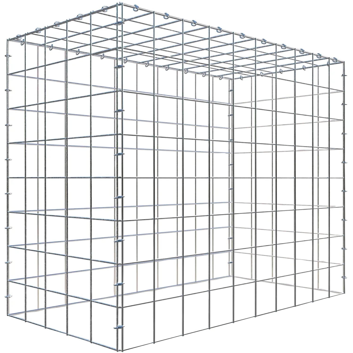 Gabiona C-Ring-Gabione-Anbaukorb Typ 3 80 x 100 x 50 cm Maschenw 10 x 10 cm