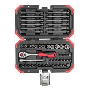 Gedore Red Umschaltknarre, 51-teilig, im Set mit Bits und Schraubendrehern.