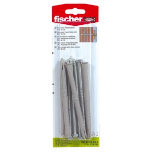 Fischer Universalrahmendübel FUR 8x120 mit Schrauben, 4 Stück im Set.
