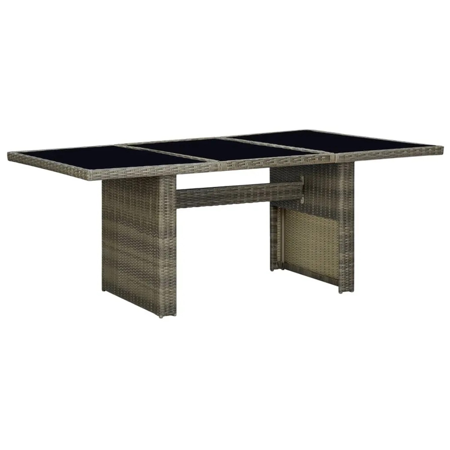 Furnicato Gartentisch Braun Poly Rattan Und Hartglas