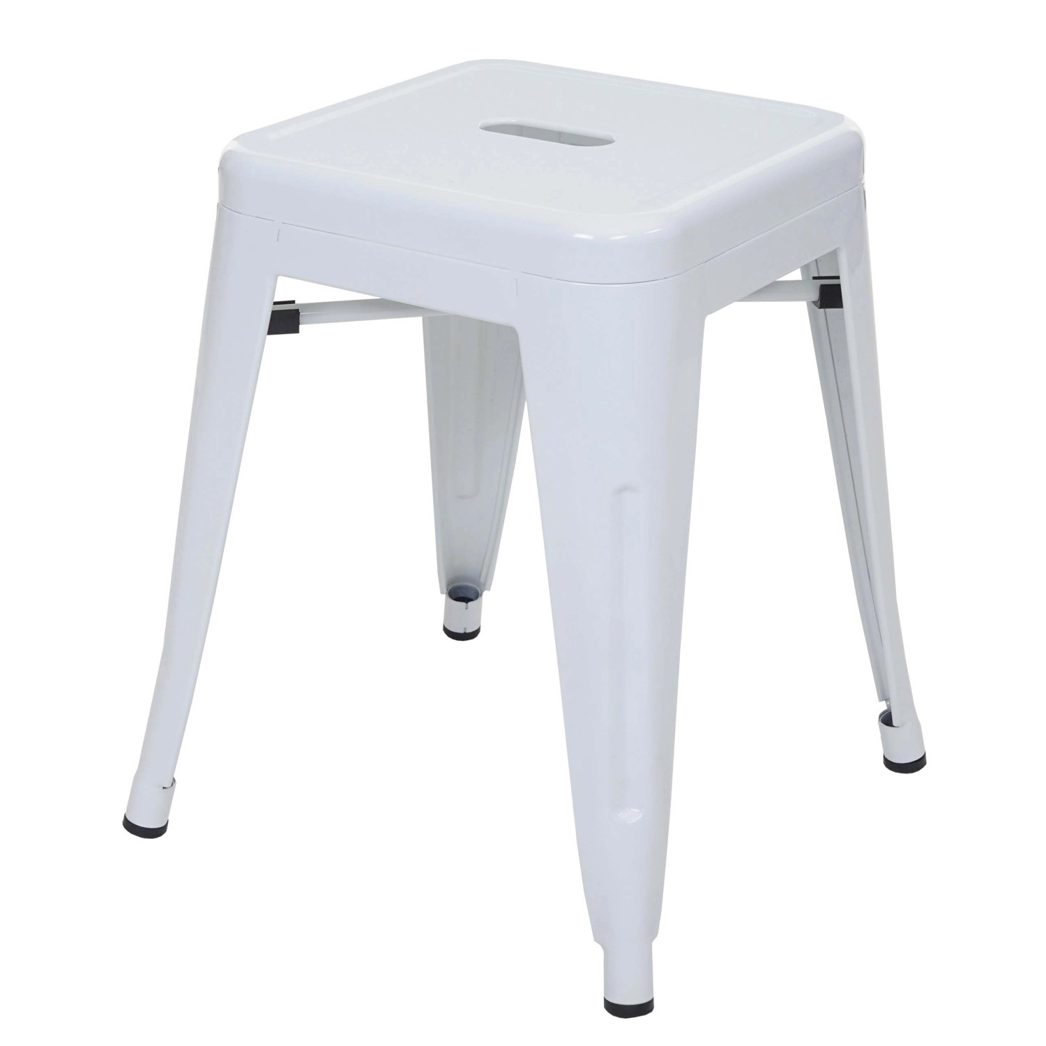 PROREGAL Hocker Sitzhöhe 46cm Metall Industriedesign Stapelbar Weiß Metallh günstig online kaufen