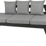 Graues Funktionssofa Donna für den Garten mit Aluminiumgestell und drei Kissen.