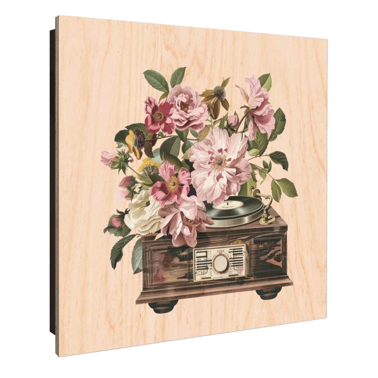 Banjado Schlüsselkasten Holz 30x30cm Schwarz Scharnier Rechts 50 Haken Desi günstig online kaufen