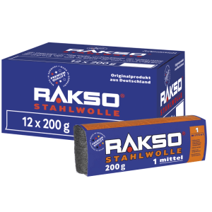 RAKSO Stahlwolle Banderole Sorte 1 Mittel 12 x 200g