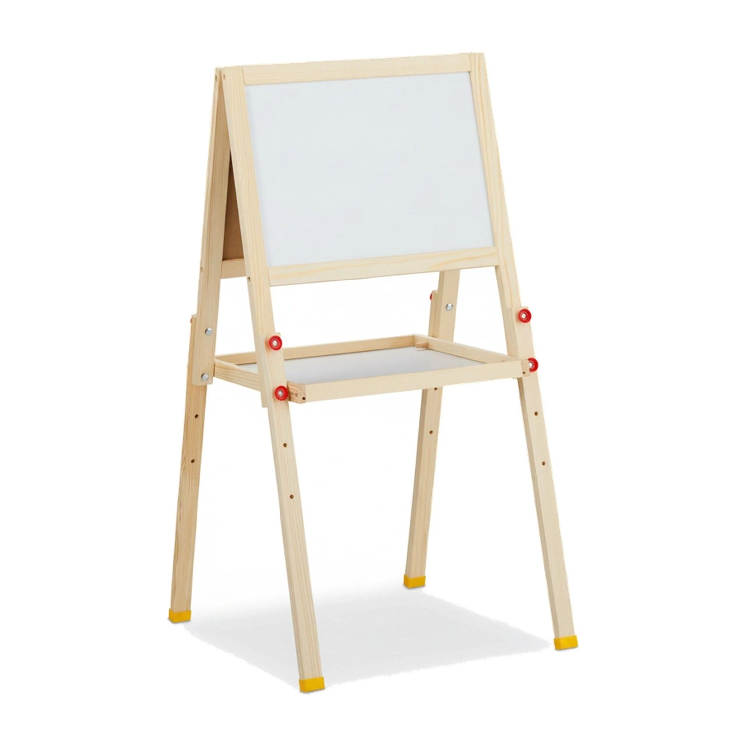 Relaxdays Standtafel Kinder mit Whiteboard Holz Natur Weiß Grün Höhenverstellbar Magnetisch 77 cm x 39 cm x 44,5 cm