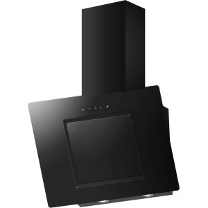 Schwarze PKM Kopffreihaube S26-50 BTY, Dunstabzugshaube mit Glasschirm und Touch Control.