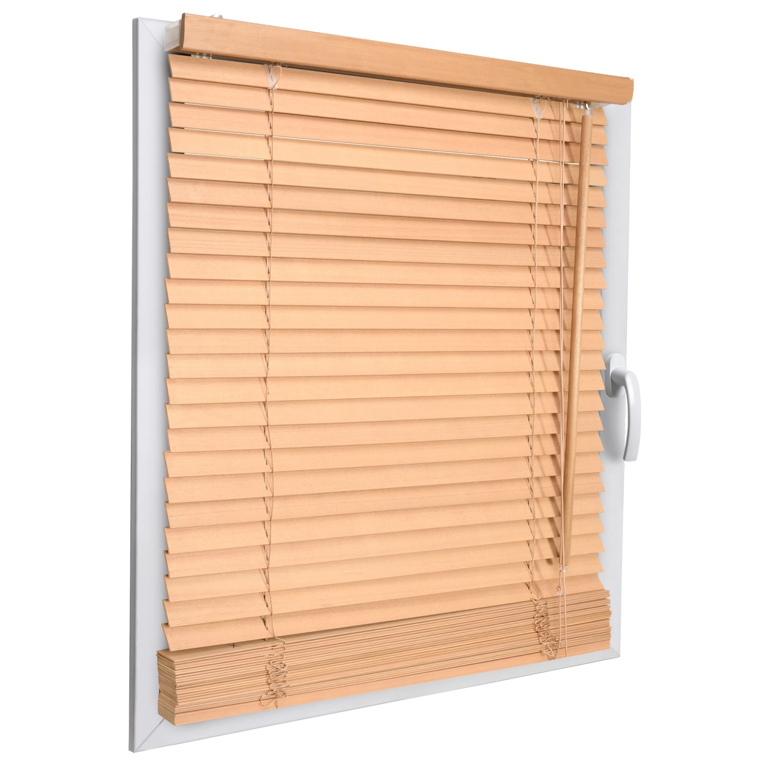 Sol Royal Holzjalousie in Eiche, B70xH130 cm, für Fenster mit Zugschnüren und Einstellstab.