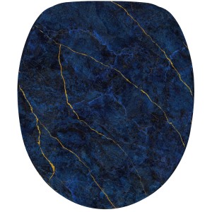 Sanilo WC-Sitz Marmor Darkblue mit Absenkautomatik, Holz Toilettendeckel