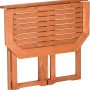 Zusammengeklappter, brauner Klapptisch aus Eukalyptus-Holz für den Balkon, 90x50 cm.