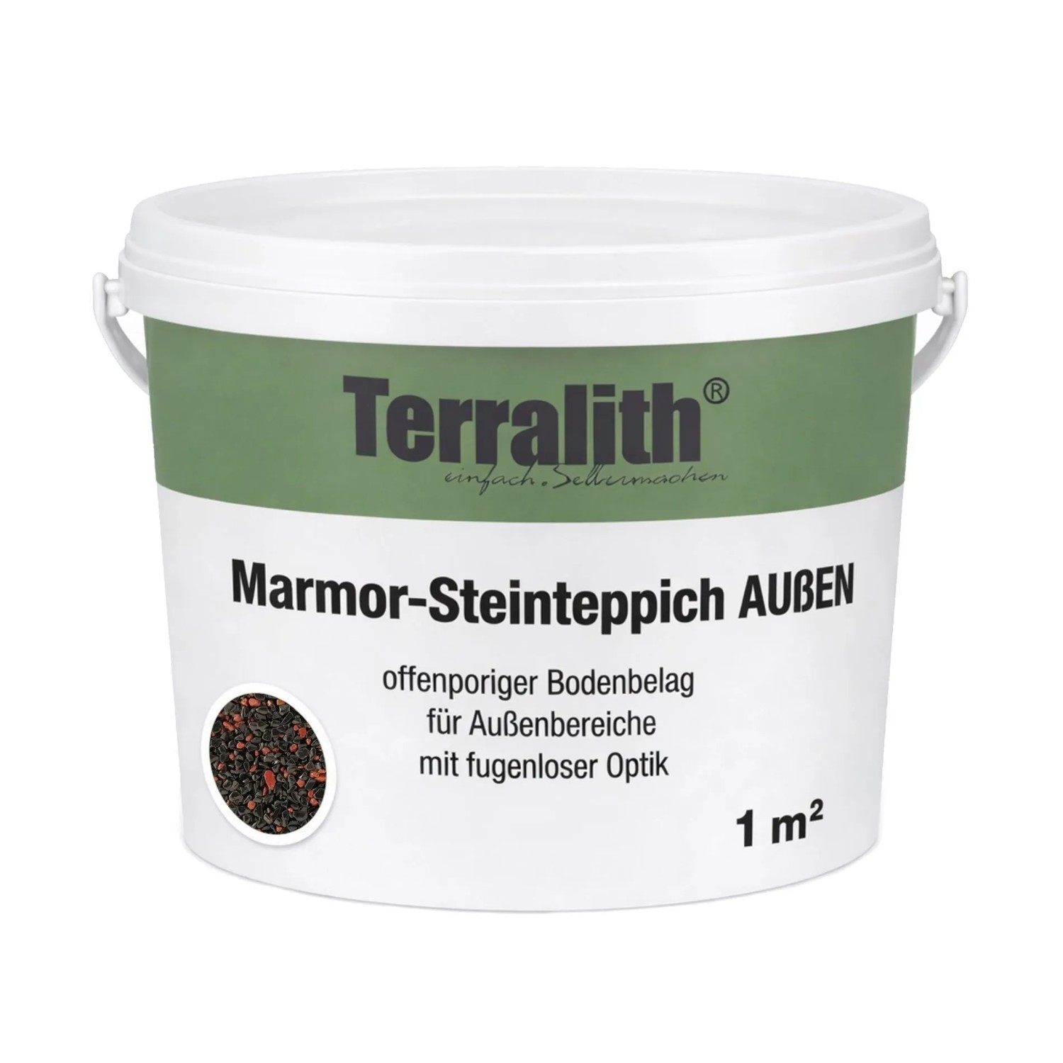 Terralith Metallic Steinteppich Metallic Mix 101 für 1 m² Außen Fein 2-4 mm