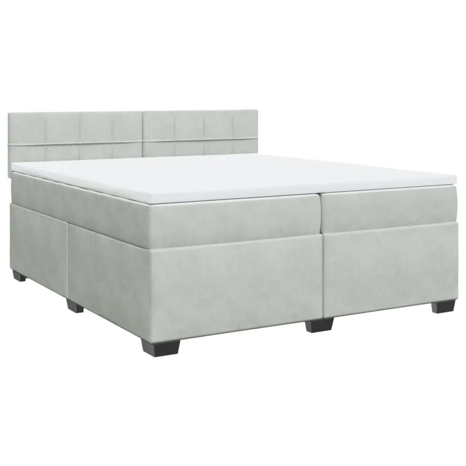 vidaXL Boxspringbett mit Matratze Hellgrau 200x200 cm Samt 3288702 günstig online kaufen