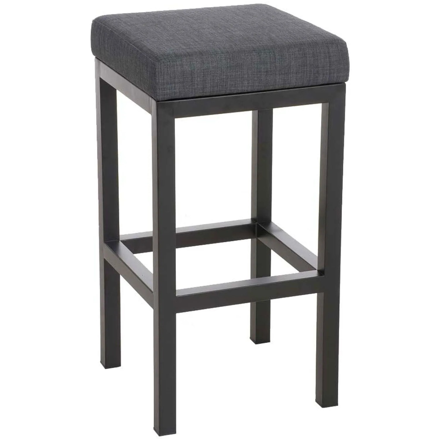 DELUKE Barhocker KIEL Dunkelgrau Stoff Stahl 85cm Höhe Barstuhl Ohne Lehne Tresenhocker Tresenstuhl