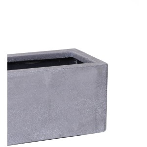 Grauer Vivanno Pflanzkasten Flobo in Betonoptik, 60x17x15 cm, ideal für Innen- und Außenbereich.