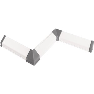 Kaindl Zubehörset für Wandabschlussleiste in Grau (1090), bestehend aus Innenecken, Außenecke und Endkappen.