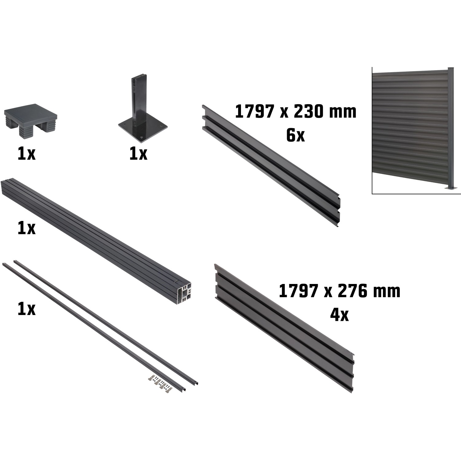 Floraworld Steckzaun-Set-Erweiterung Stahl 180 cm x 184 cm Komplett Aufgeba günstig online kaufen