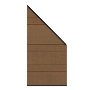 Zaun-Anschluss-Set System WPC Platinum 184 x 91 x 94 cm Braun-Anthrazit